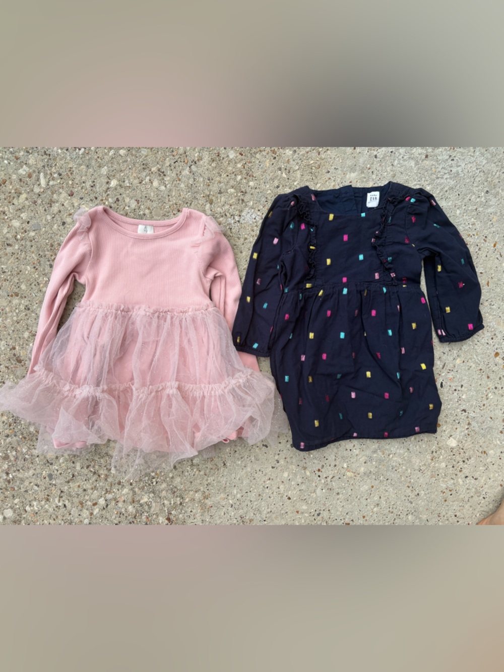 Joie Pink Tulle Dress and Gap Navy Multi-Color Print Dress